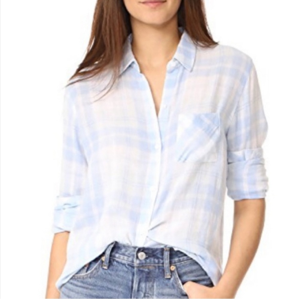 Rails Sky Blue Checkered Shirt